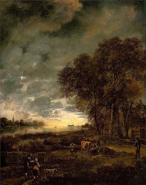 A Landscape with a River at Evening